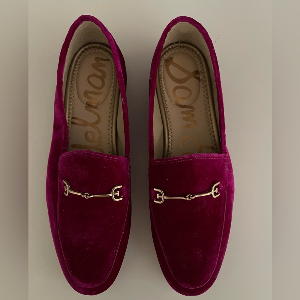 Sam Edelman Loraine Velvet Loafers with Gold Detail